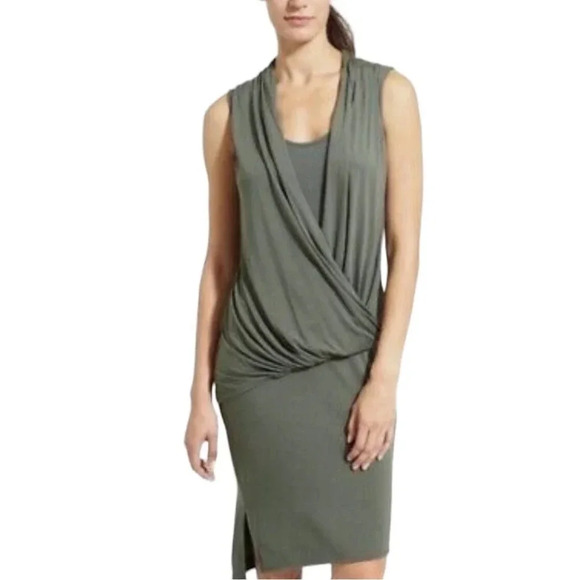Athleta Women’s Duet Faux Wrap Dress Size Small in Green / Style 398851 - Picture 1 of 7